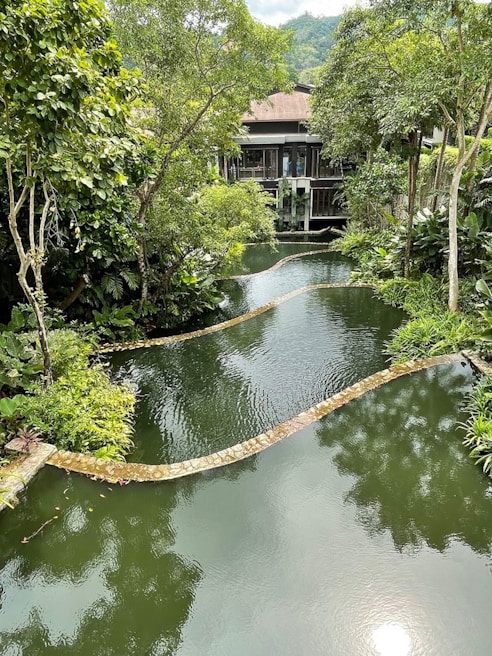 A serene outdoor setting for a spiritual retreat.