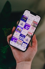 a person holding a cell phone in their hand