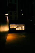 Technician fixing a garage door opener at dusk with warm lighting.