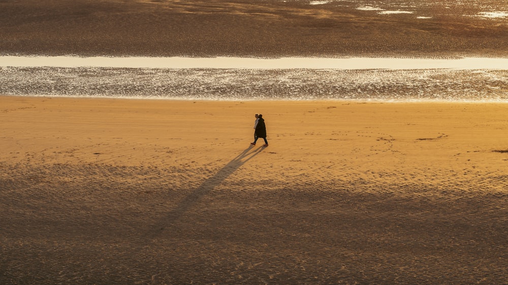 a person standing on a beach next to the ocean