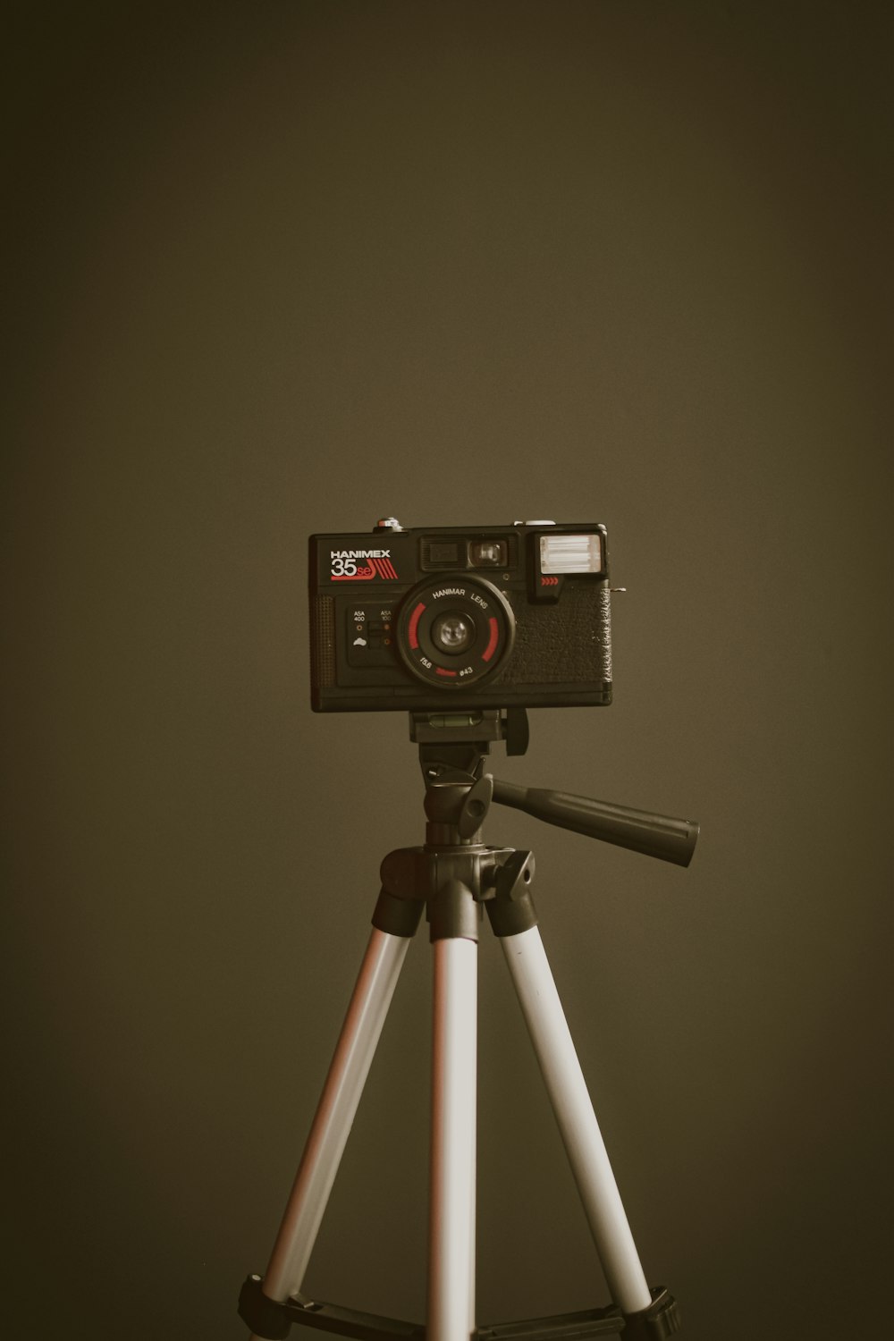 a camera is sitting on a tripod