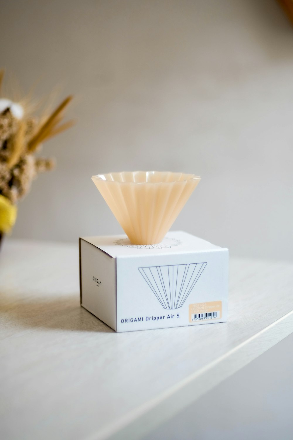 a white box sitting on top of a table