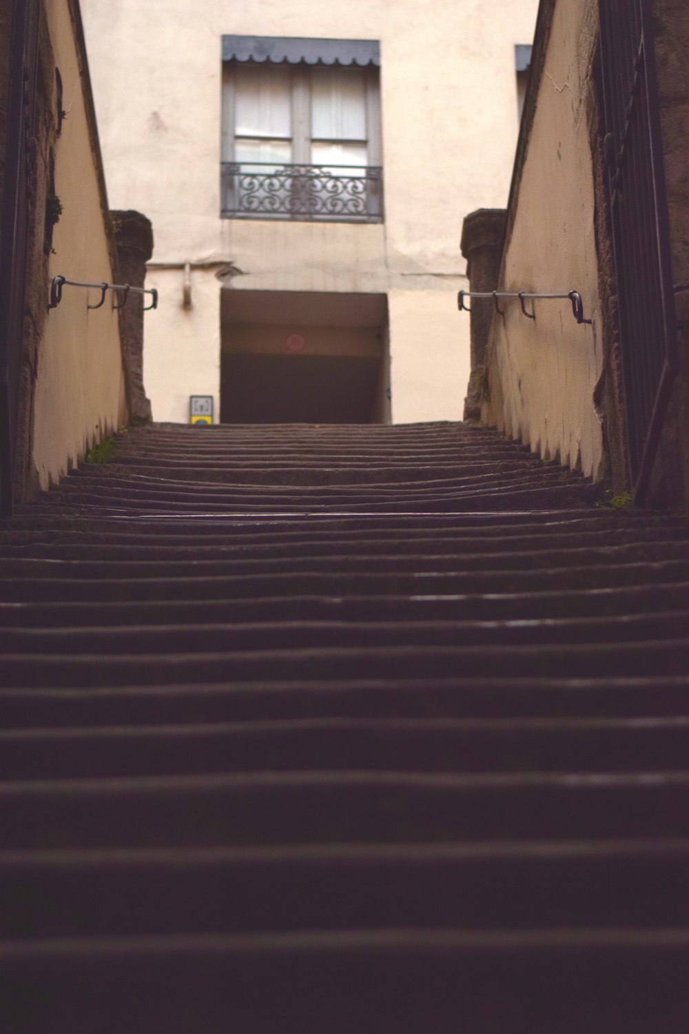 a set of stairs leading up to a building