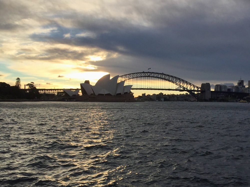 a large bridge over a large body of water