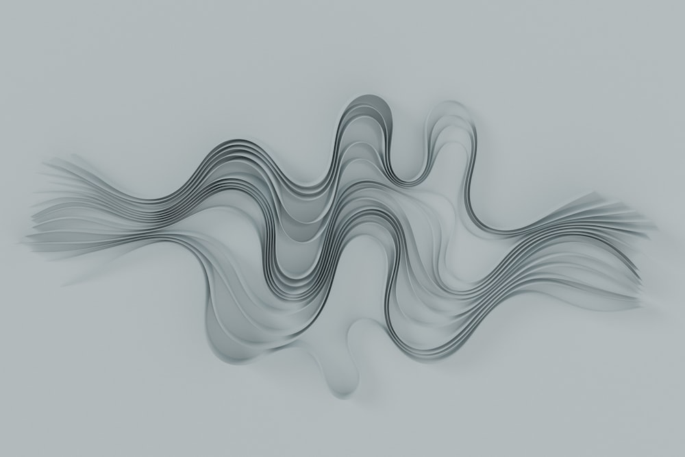 a gray and white abstract background with wavy lines
