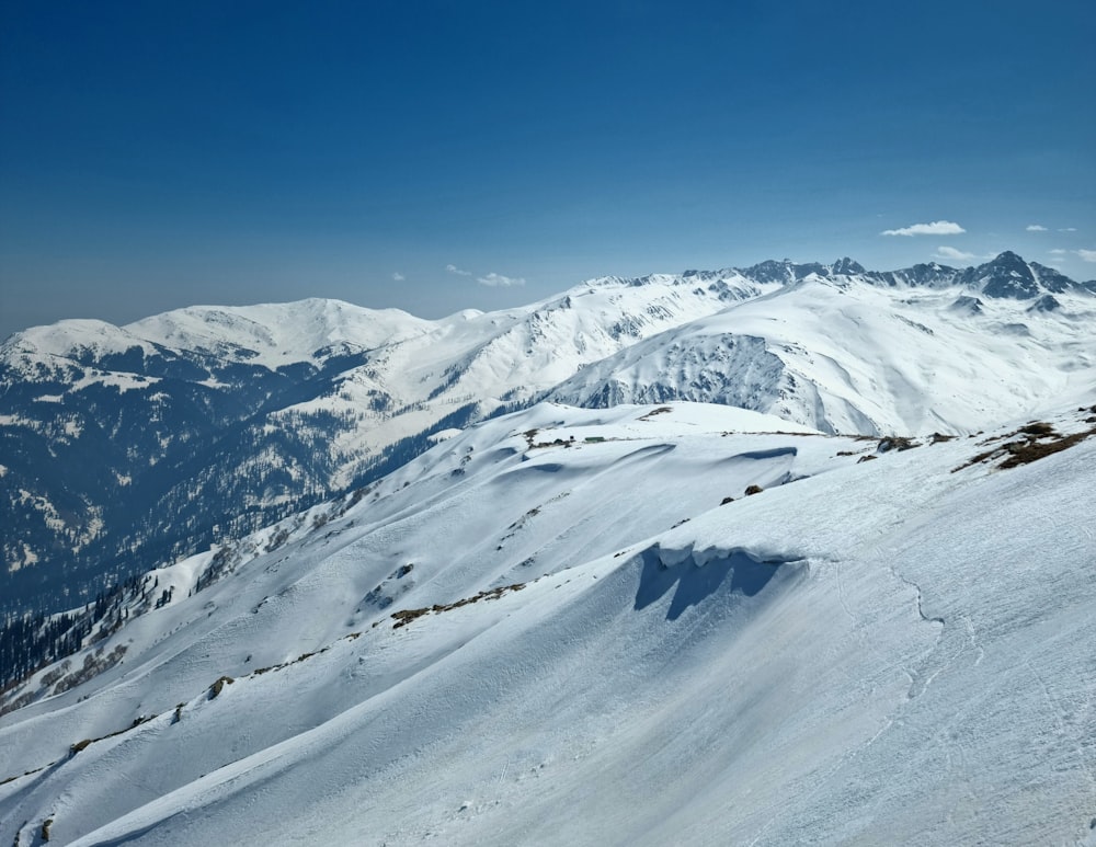 a snow covered mountain with a sky background