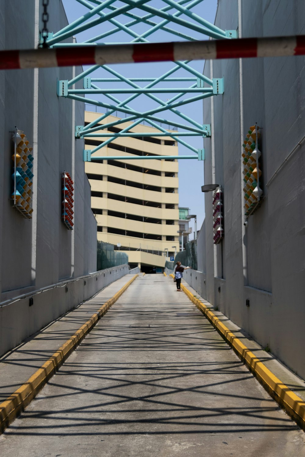 a person riding a bike on a bridge