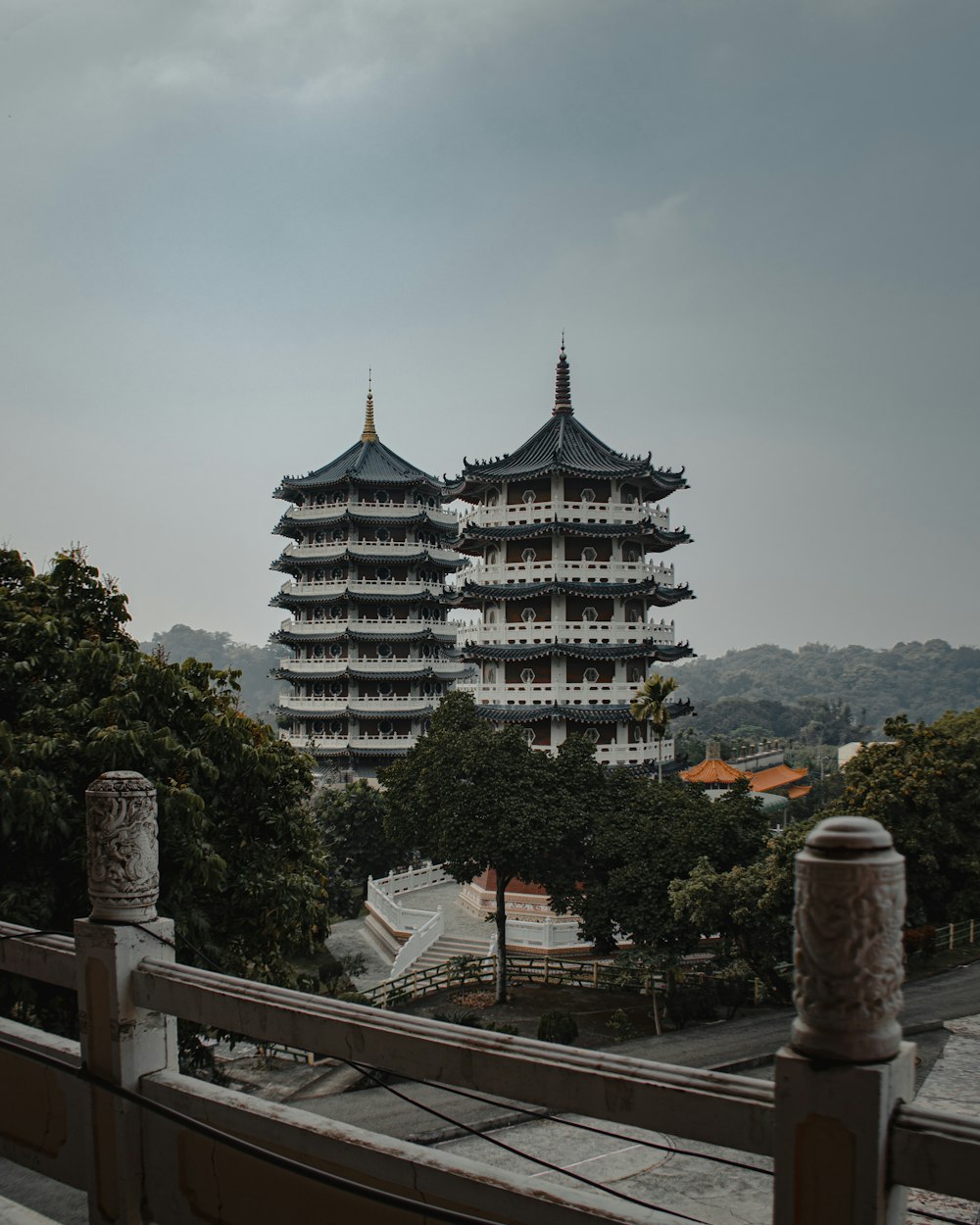 a view of a tall building from a bridge