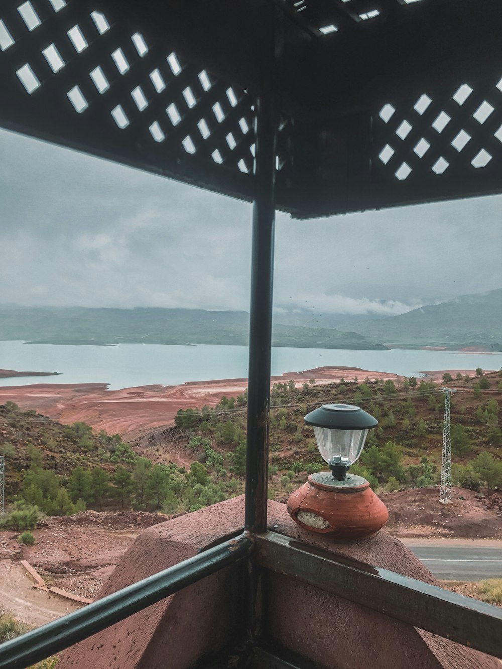 a view of a body of water from a roof