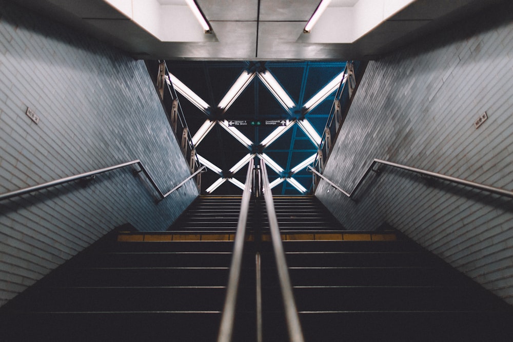 a set of stairs leading up to the top of a building