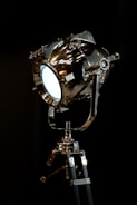 a close up of a light on a tripod