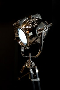 a close up of a light on a tripod