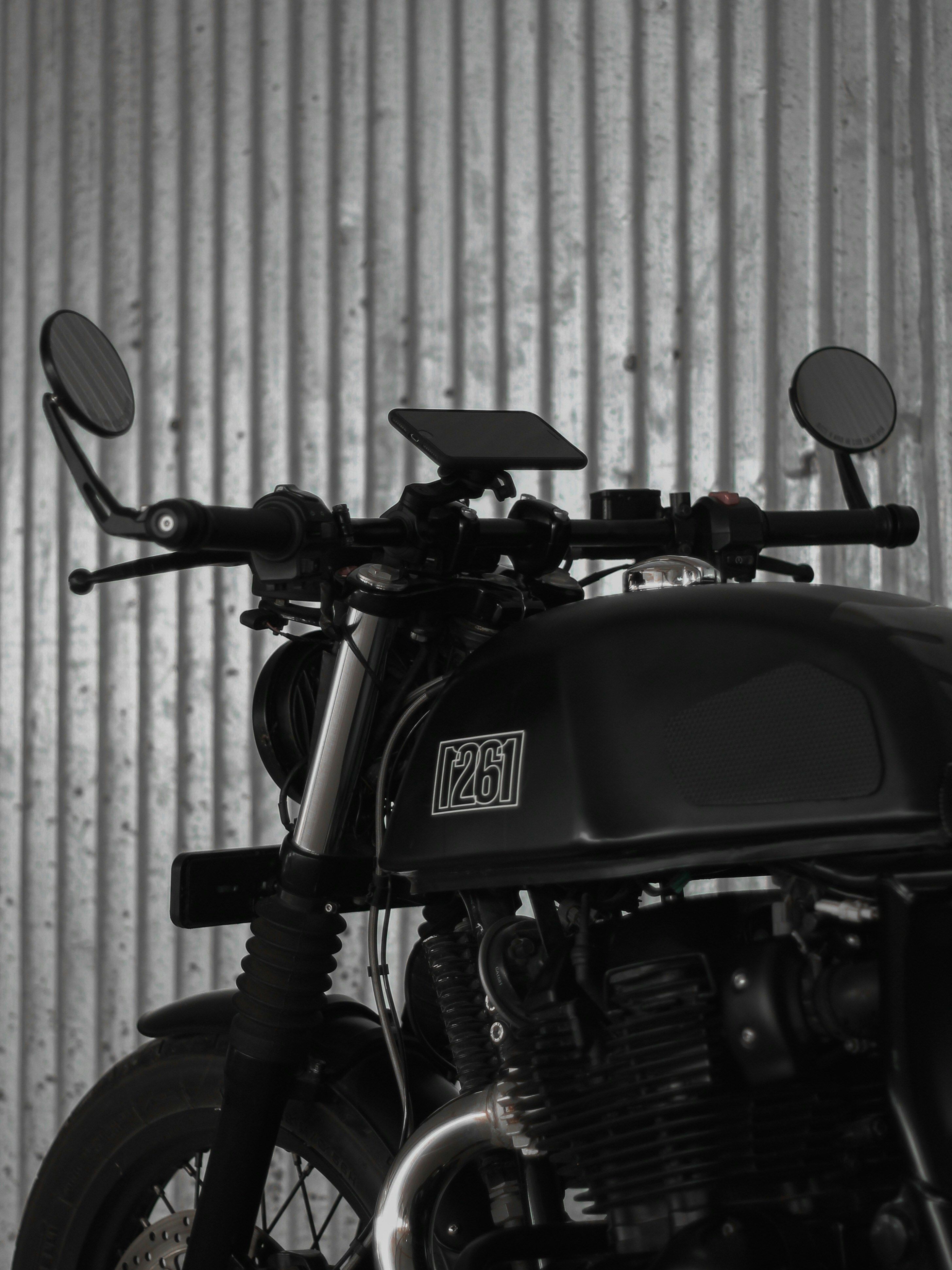 a black and white photo of a motorcycle