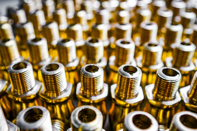Close-up of industrial fasteners and hardware components