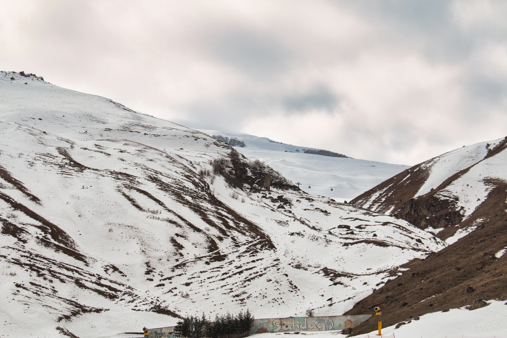 Snow-covered peaks at Shahdag Mountain Resort, Azerbaijan