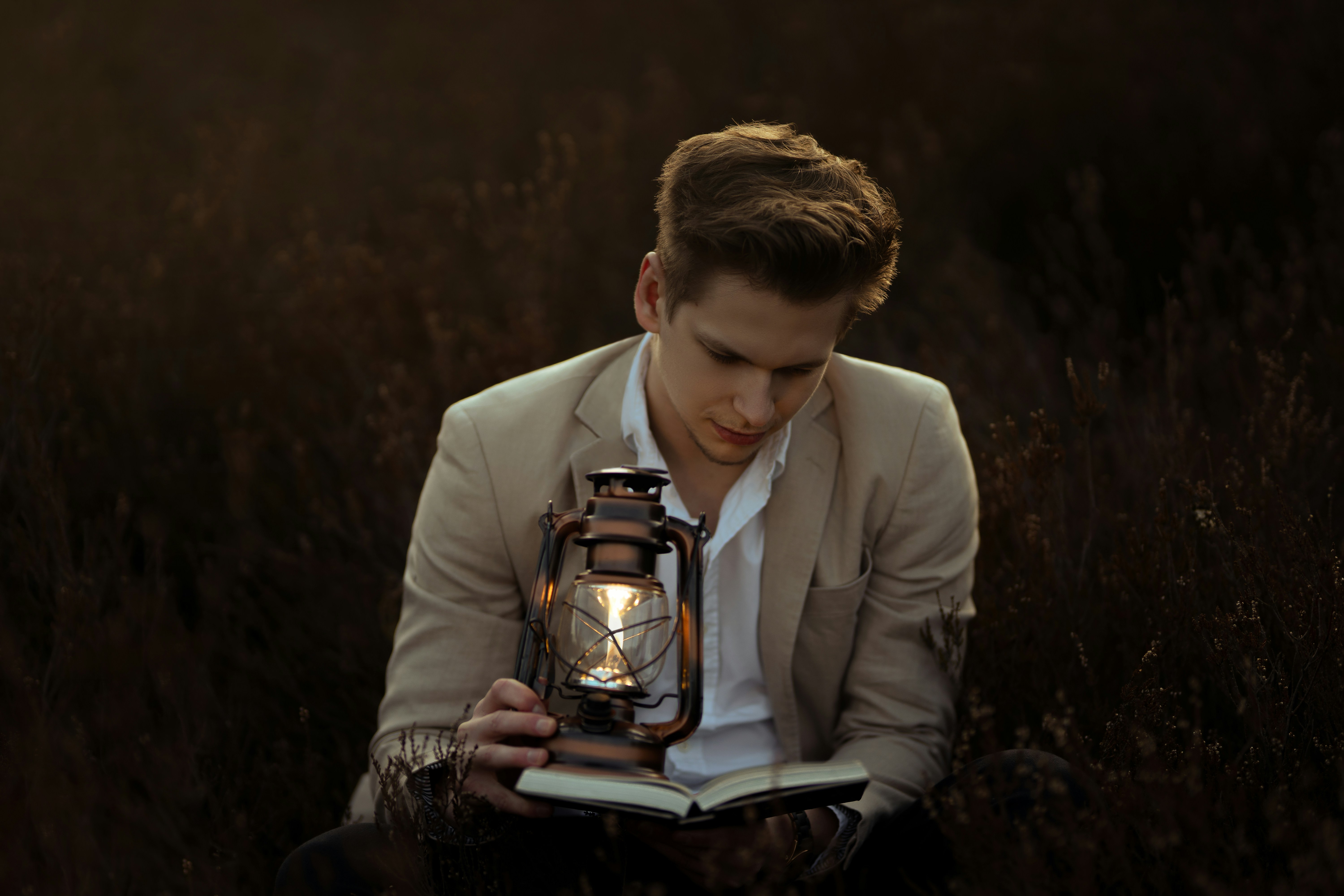 a man sitting on a table