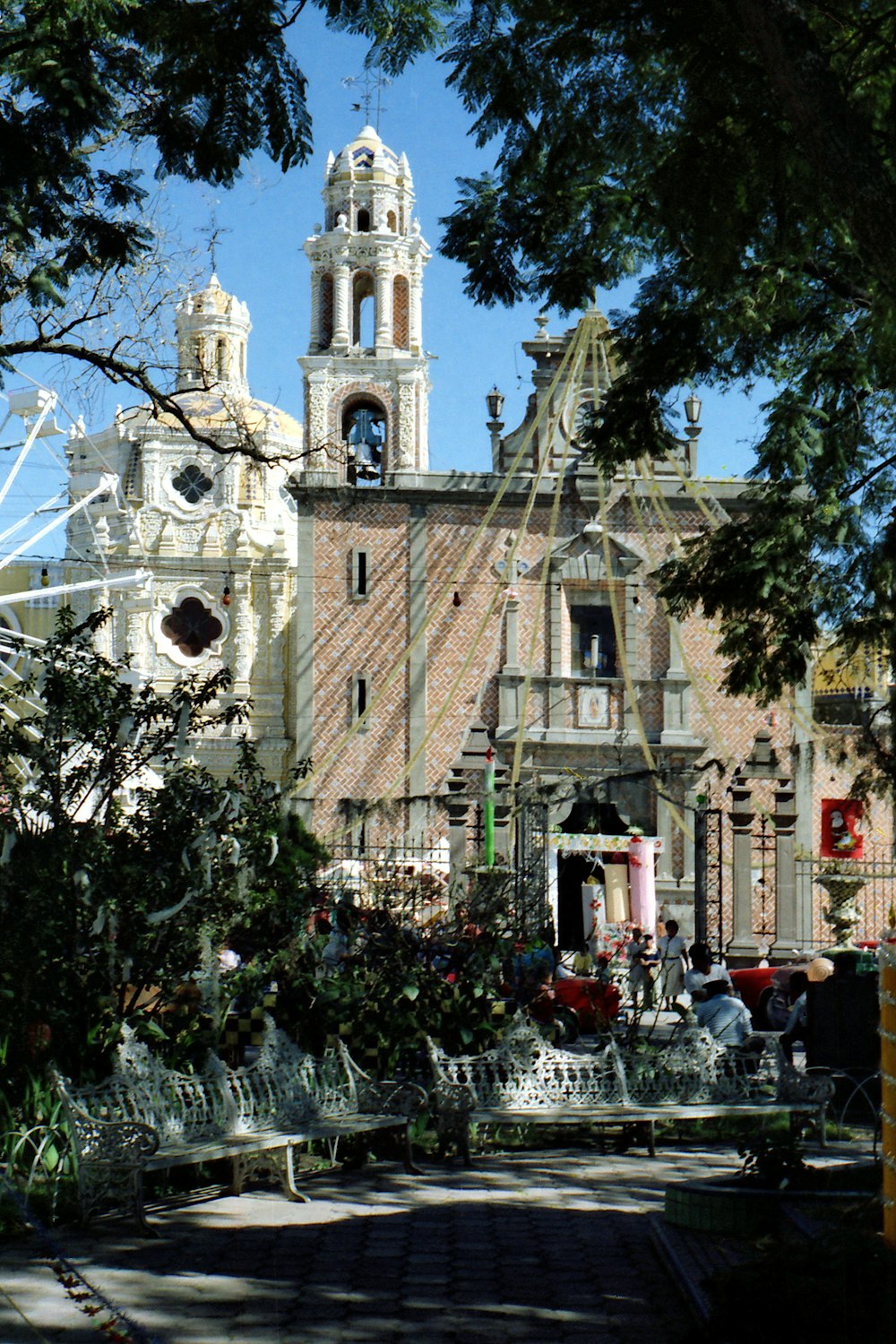 a large building with a clock on the front of it