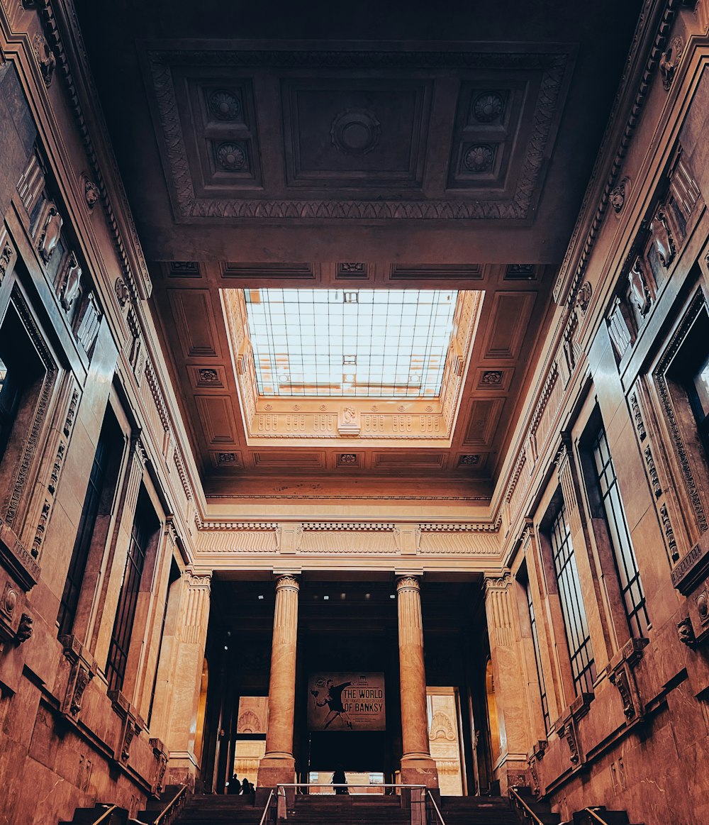 a very large building with a skylight above it