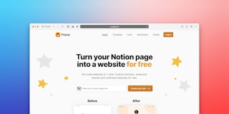 a website page with a star theme