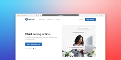 a computer screen with a woman looking at a laptop