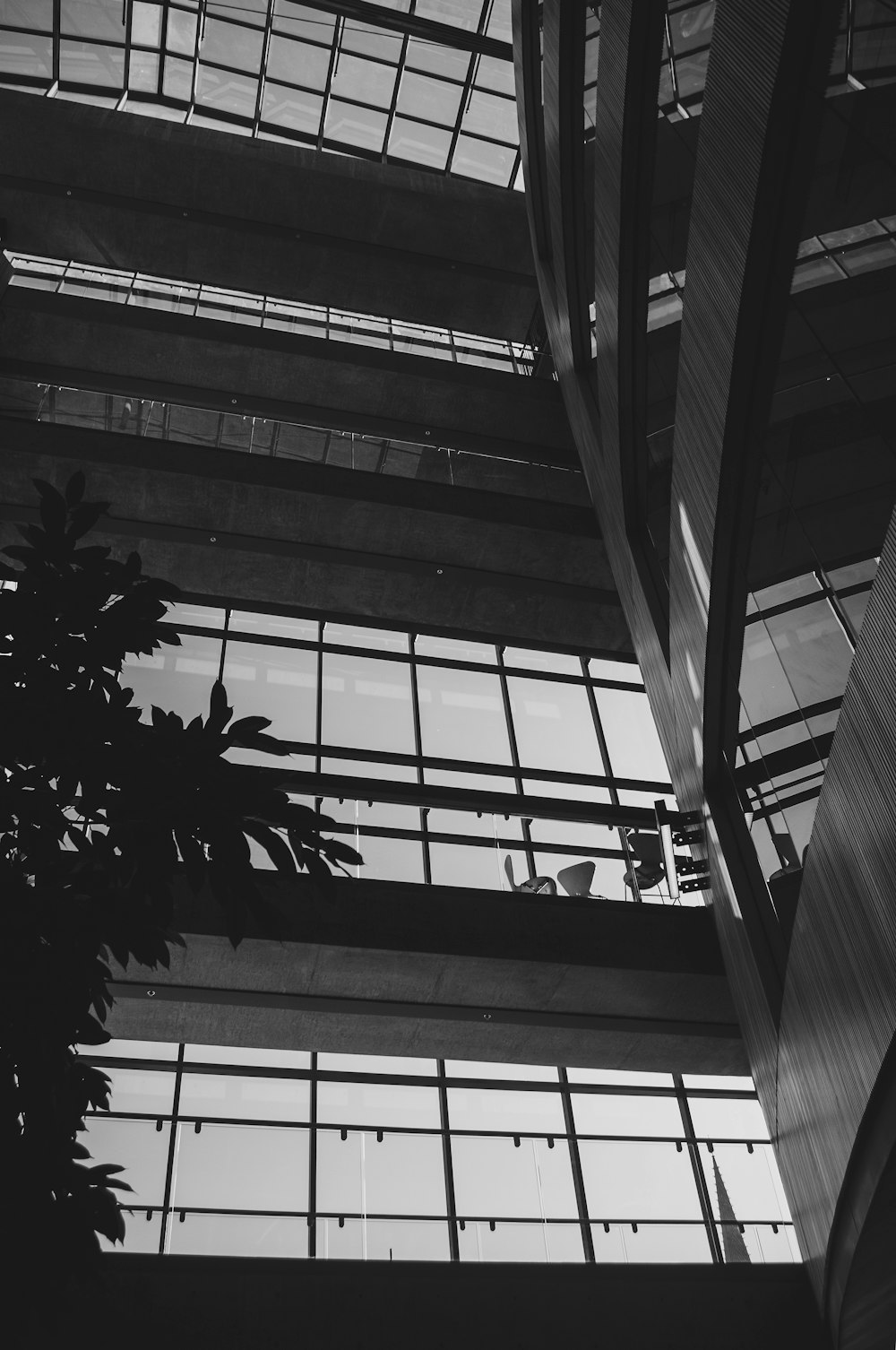 a black and white photo of the inside of a building