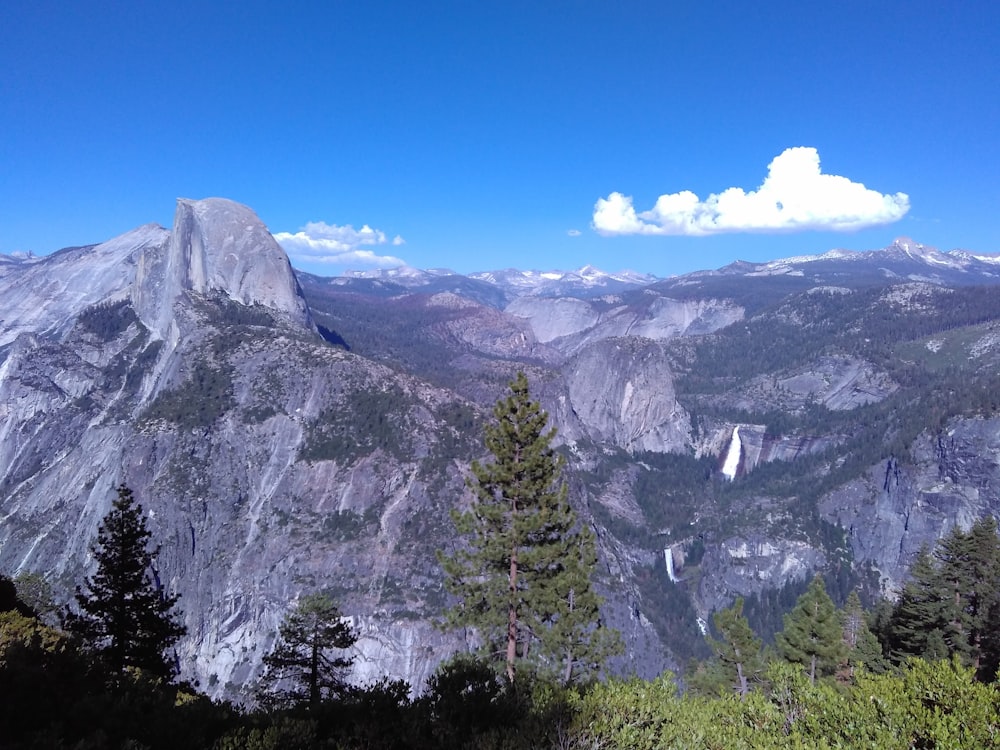 a view of the mountains from the top of a mountain