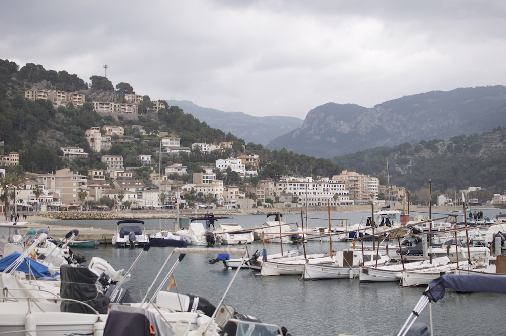 a bunch of boats that are sitting in the water