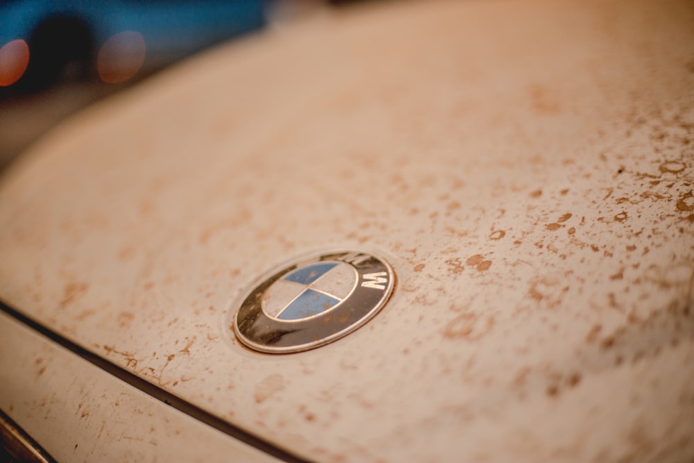 a close up of a bmw emblem on a car