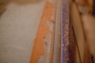 Close-up of delicate surfaces covered with construction residue before cleaning