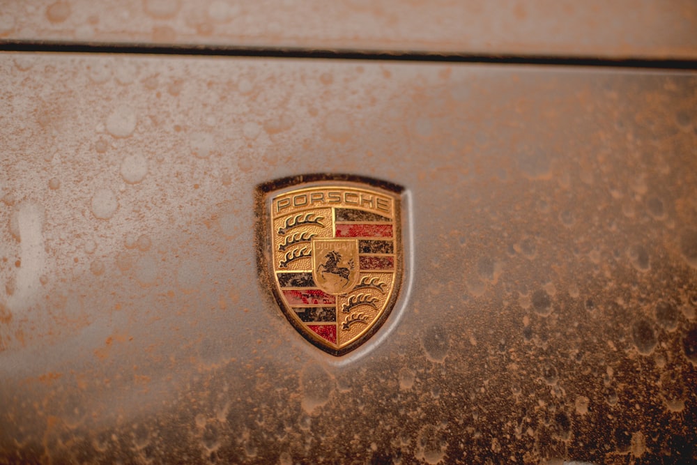 a close up of the emblem on a car