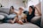A family enjoying clean air in their living room.