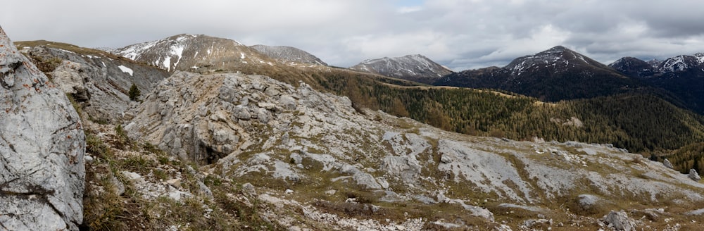 a view of a mountain range from a high point of view