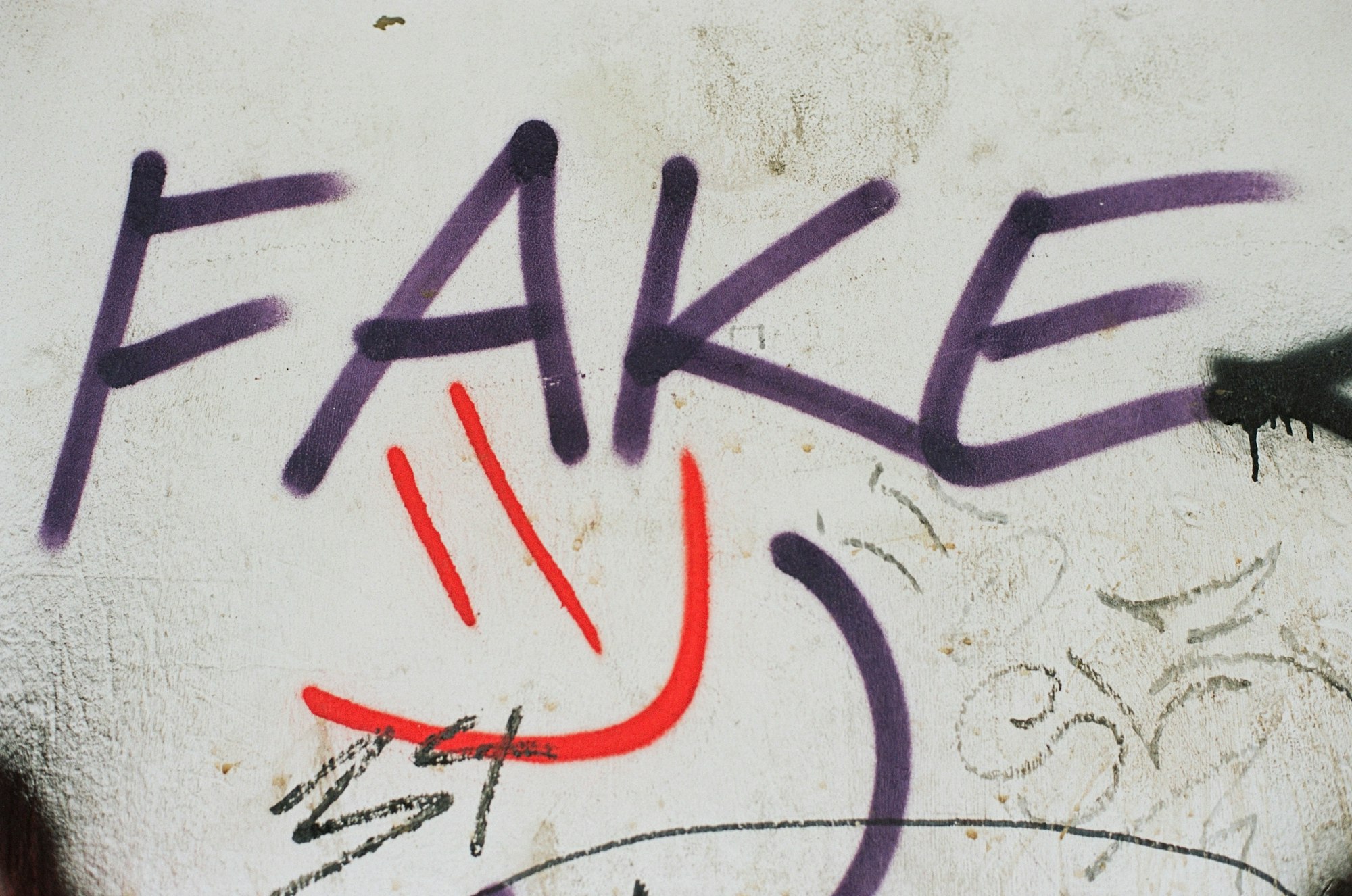 FAKE News – Deepfake Graffiti. Leica R7 (1994), Summilux-R 1.4 50mm (1983). Hi-Res analog scan by www.totallyinfocus.com – Kodak Portra 160 (expired 2014)