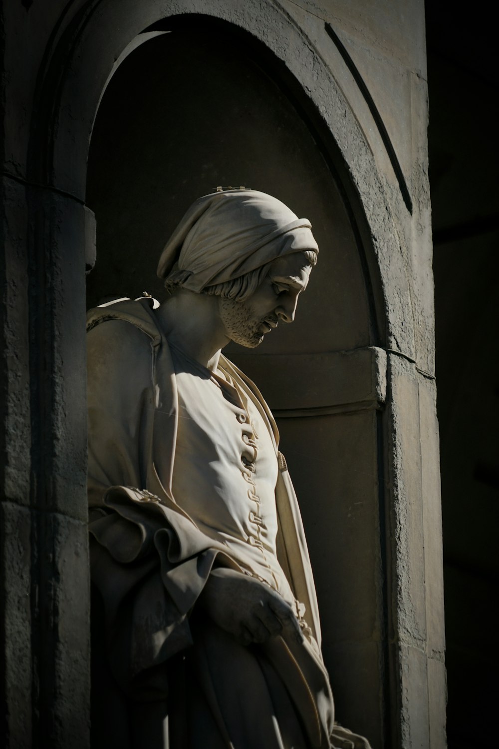 a close up of a statue of a person