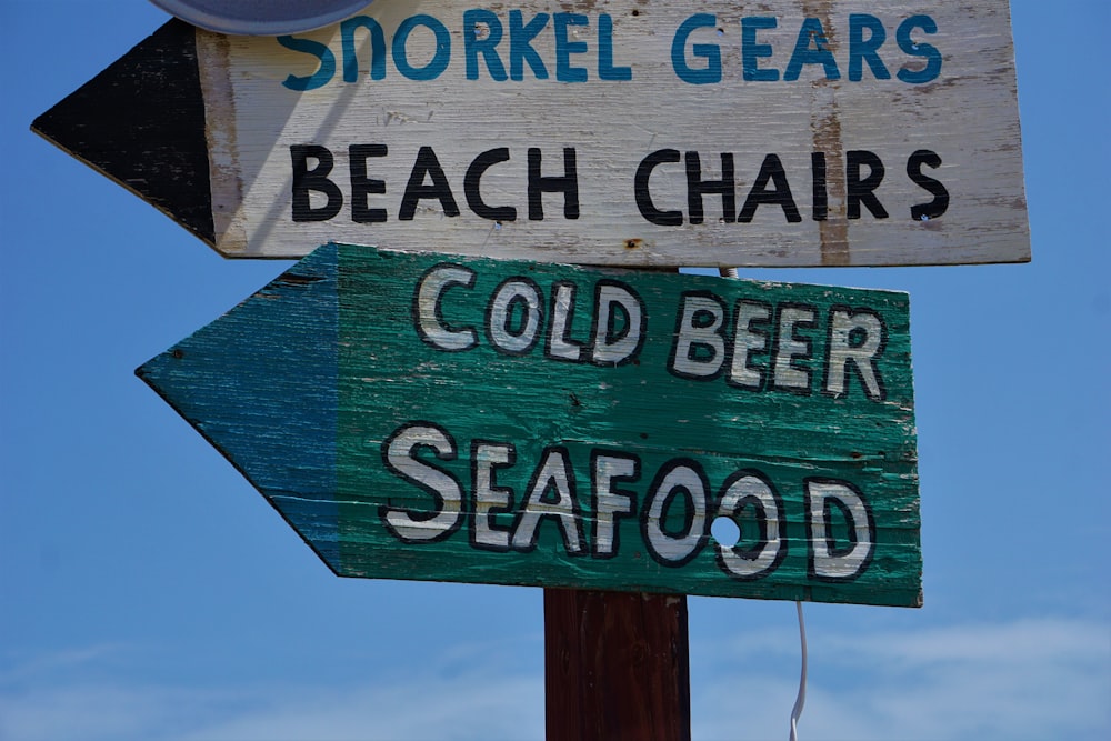 a close up of a street sign with a sky background