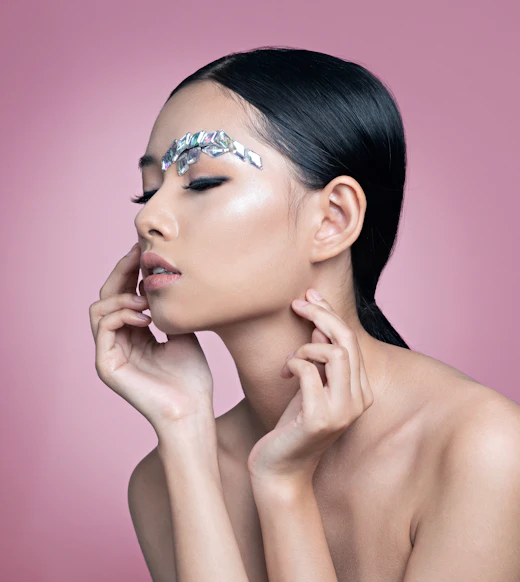 Beauty editorial with glitter