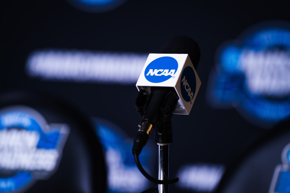 a microphone with the logo of the college of north carolina on it