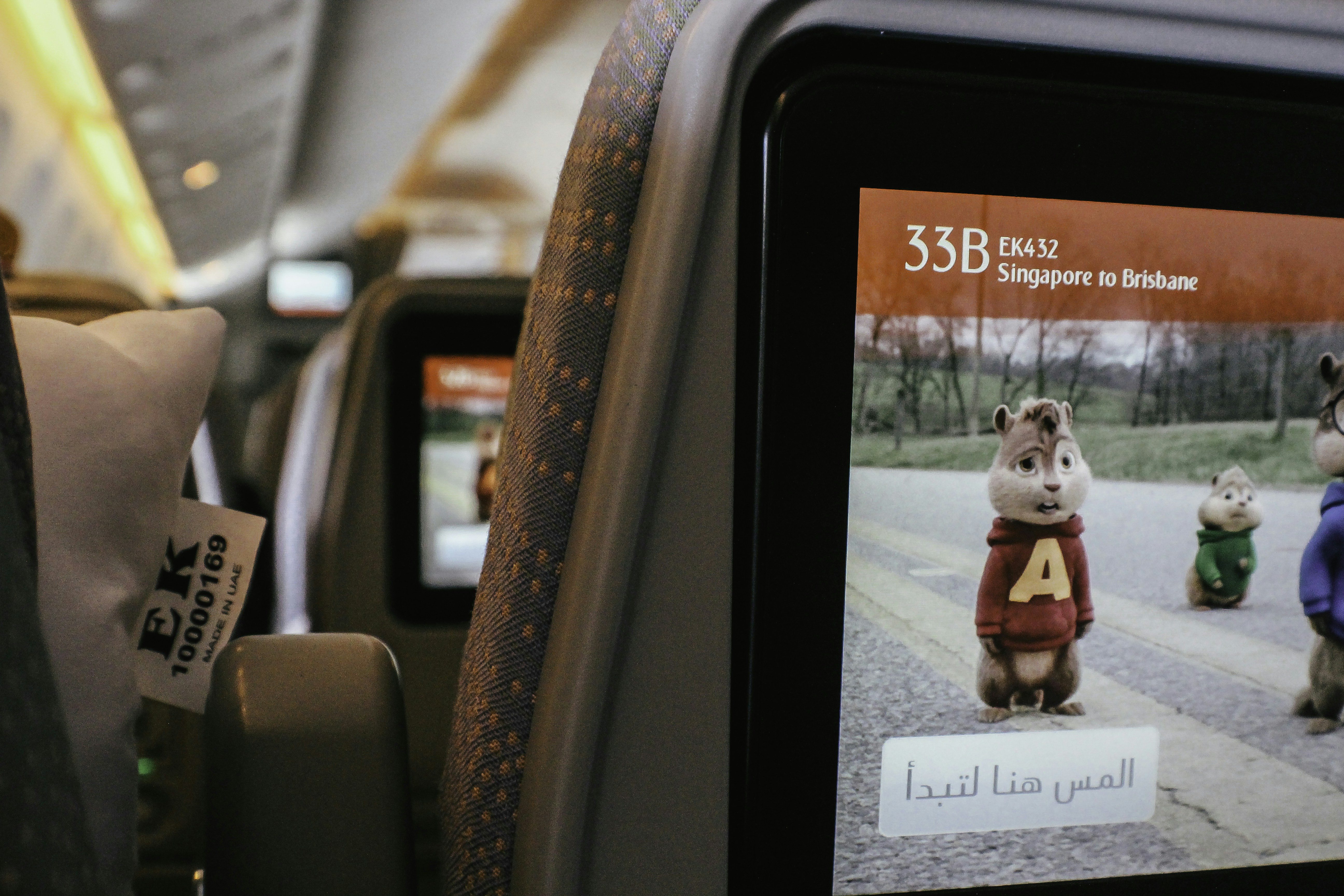 a picture of chipmuns on the screen of a bus