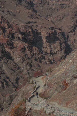 A winding mountain path symbolizing life's challenging journey.
