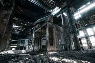 A stunning urban exploration scene showcasing abandoned buildings.
