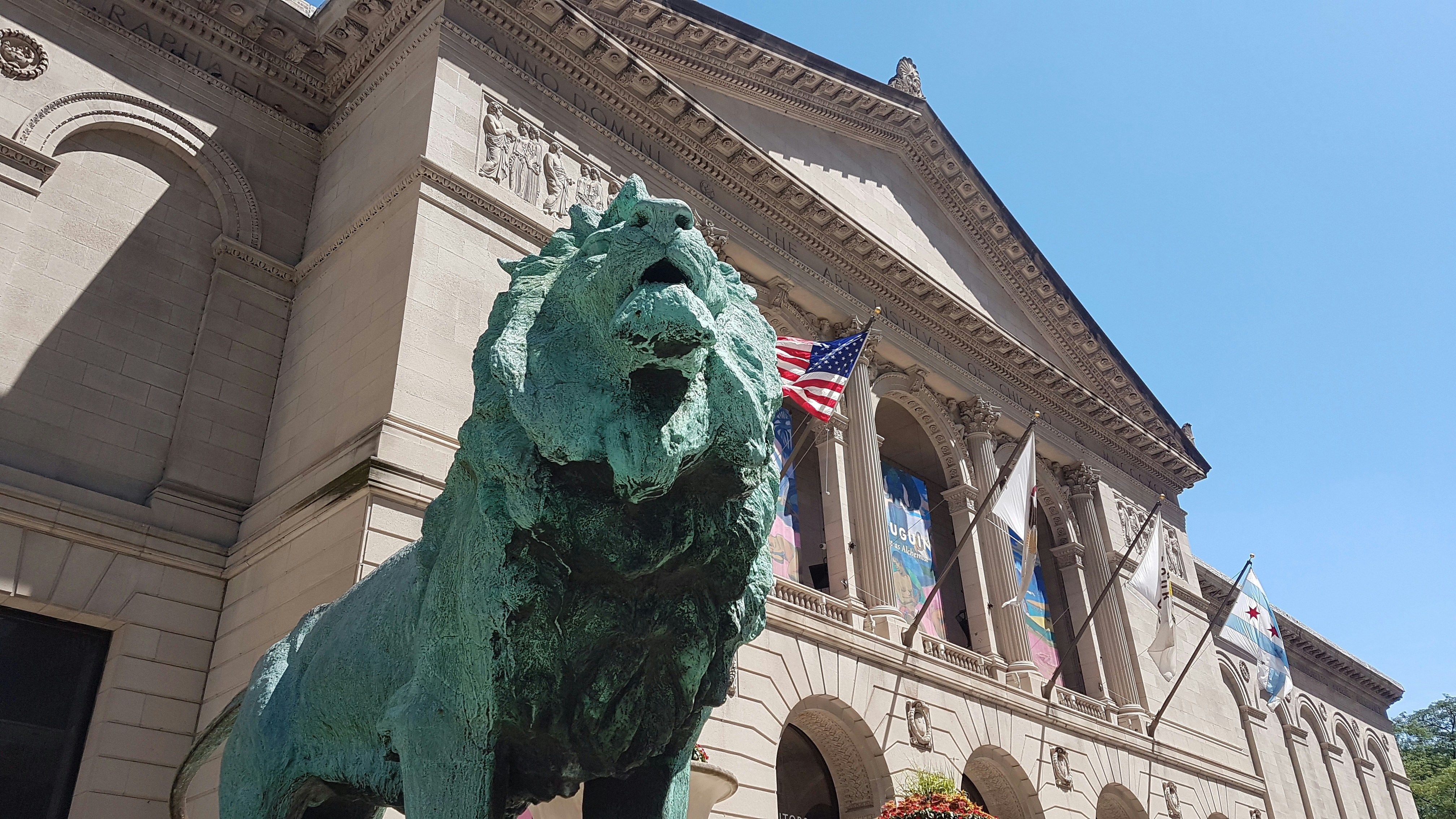 The Art Institute of Chicago's iconic lion statues - best things to do in the loop chicago