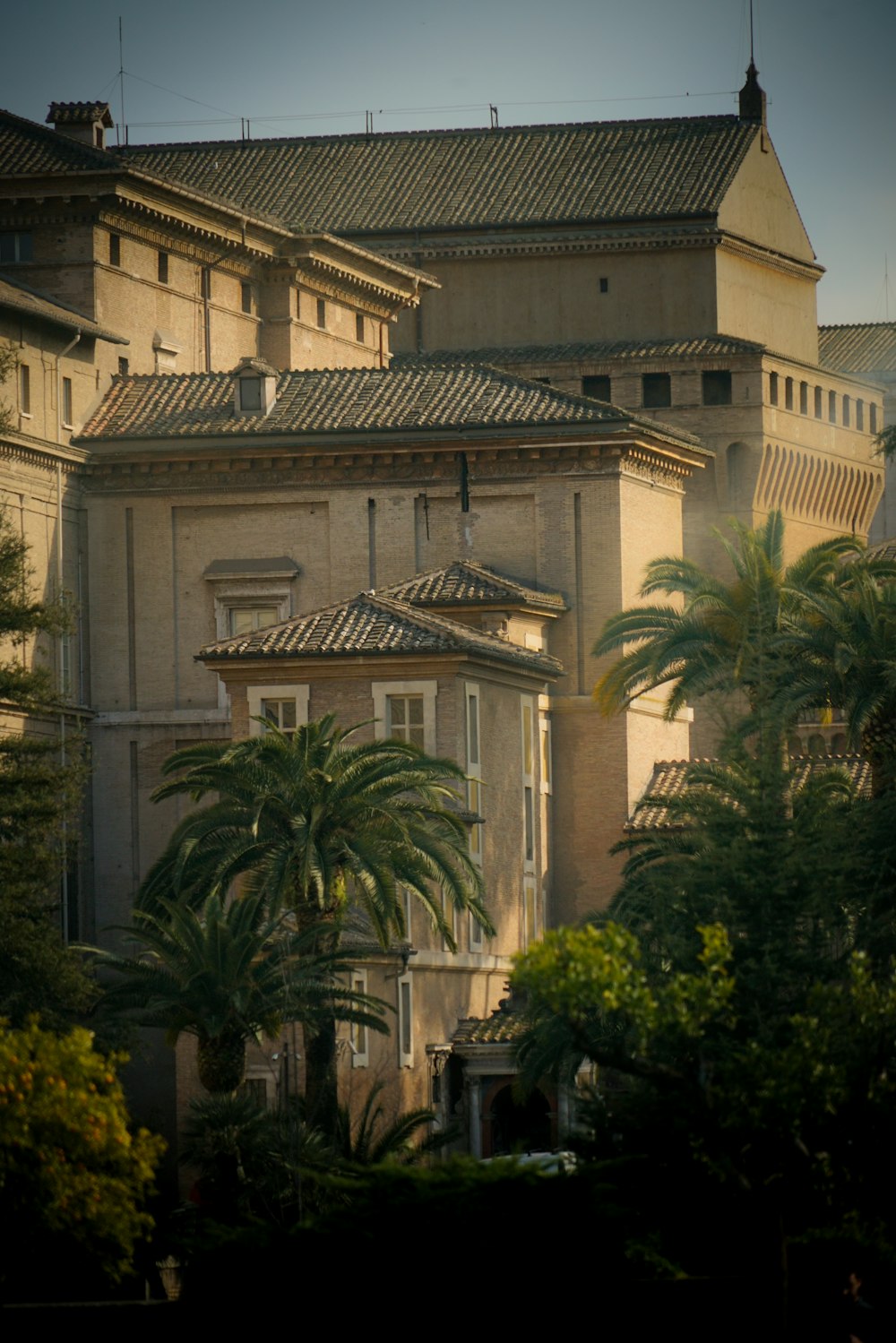 a large building with a clock on the front of it