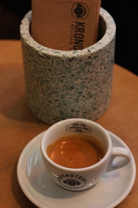 A coffee cup filled with freshly brewed PNG coffee.
