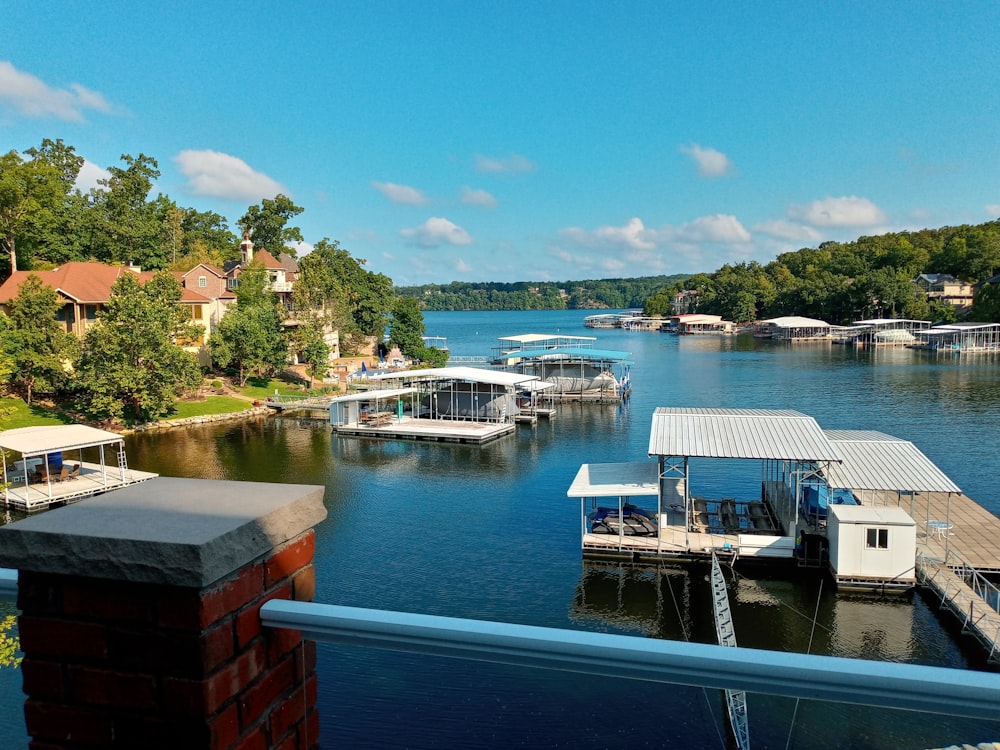 a body of water with a bunch of boats in it