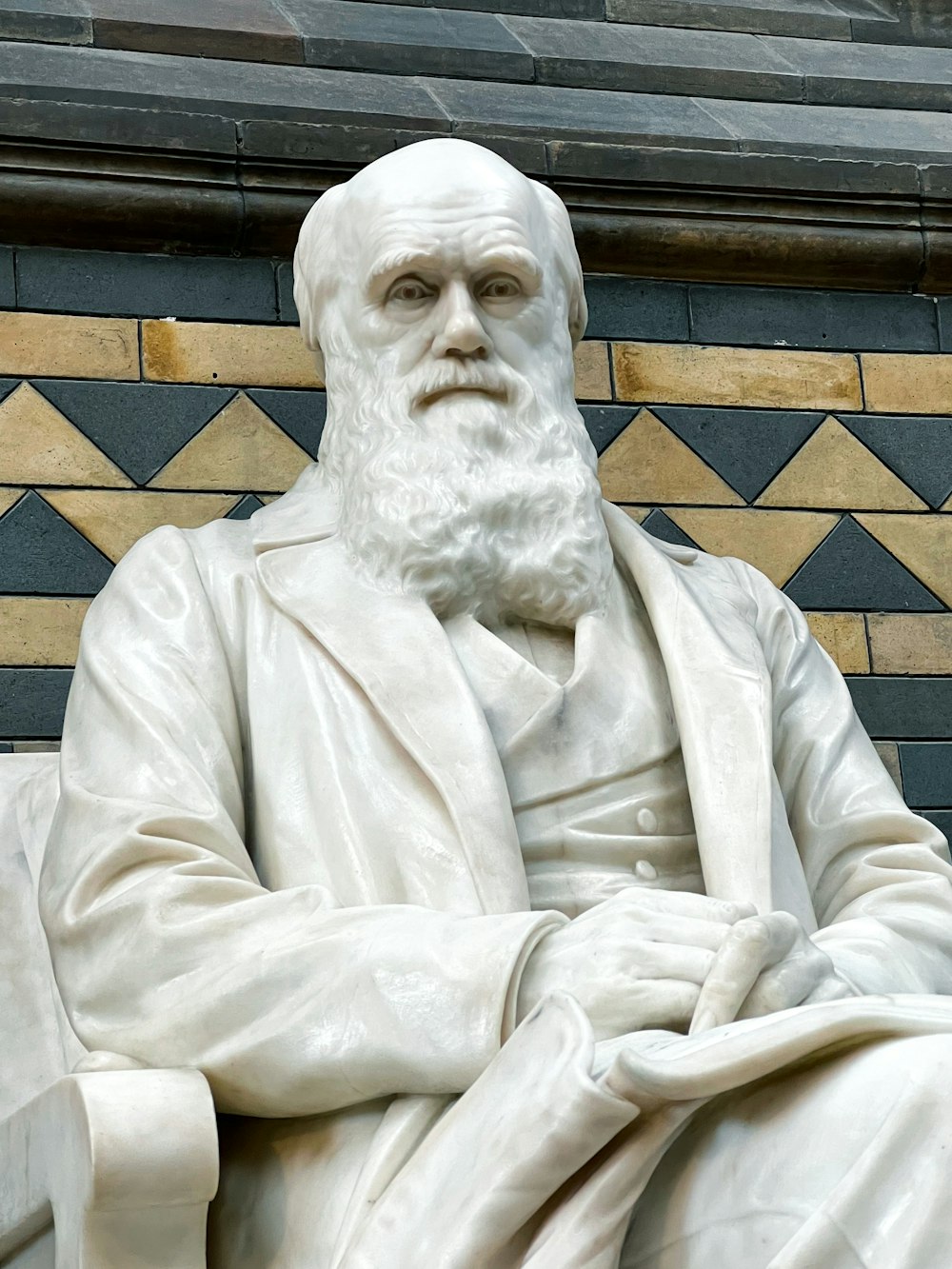 a statue of a man with a white beard