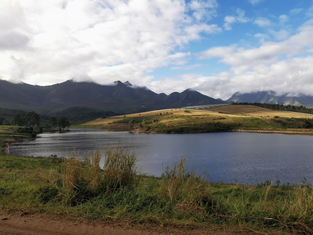 a large body of water surrounded by mountains