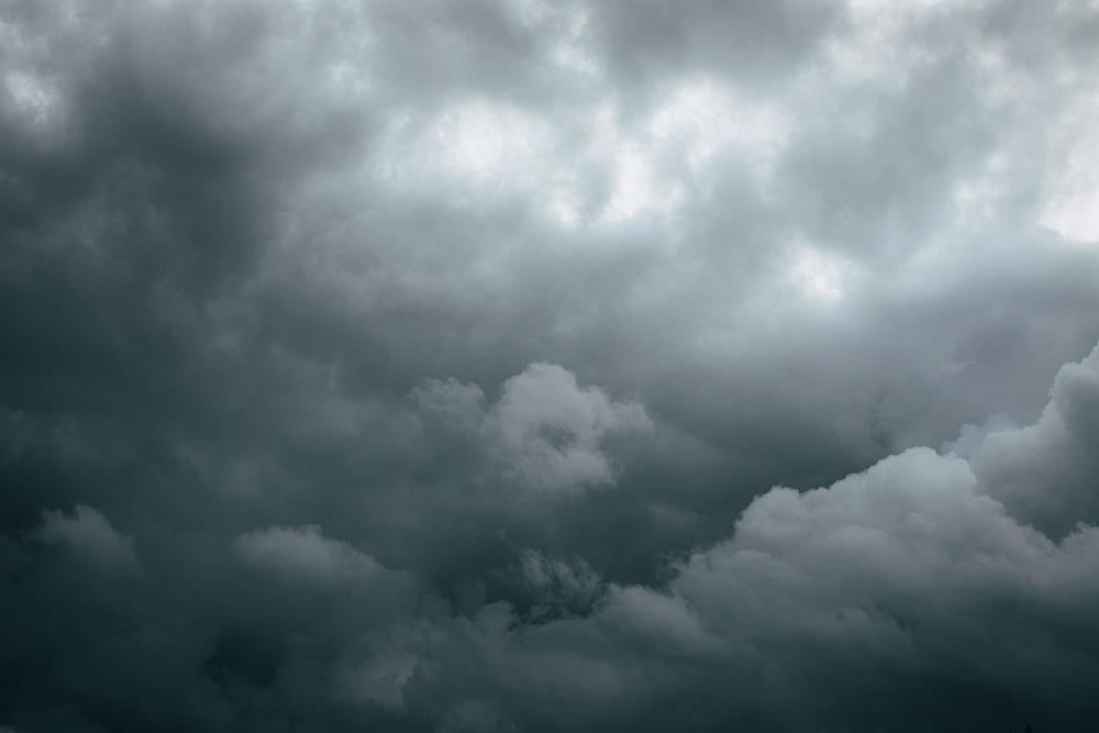 a black and white photo of a cloudy sky