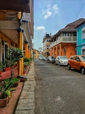 a row of parked cars on a city street