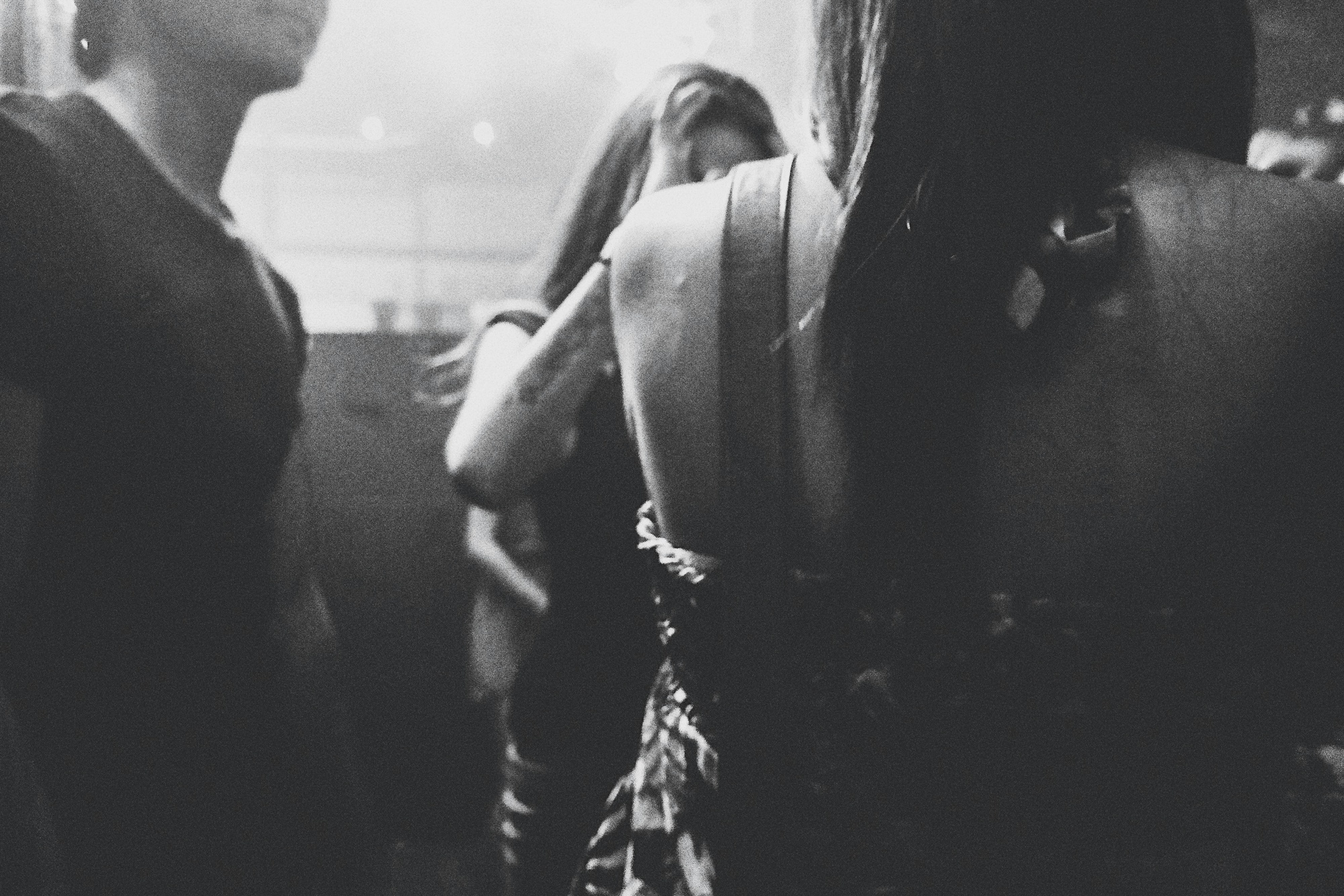 A black and white photo of a woman