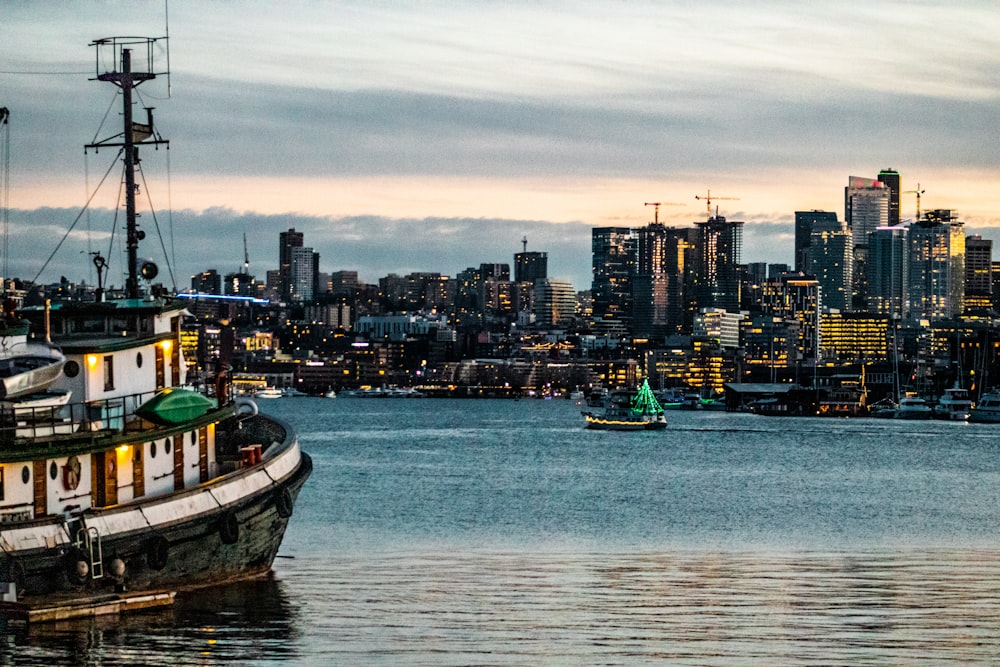 a large boat floating on top of a large body of water